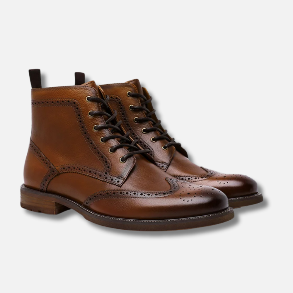 Oxford Elite Brogue Boots – Full-Grain Leather