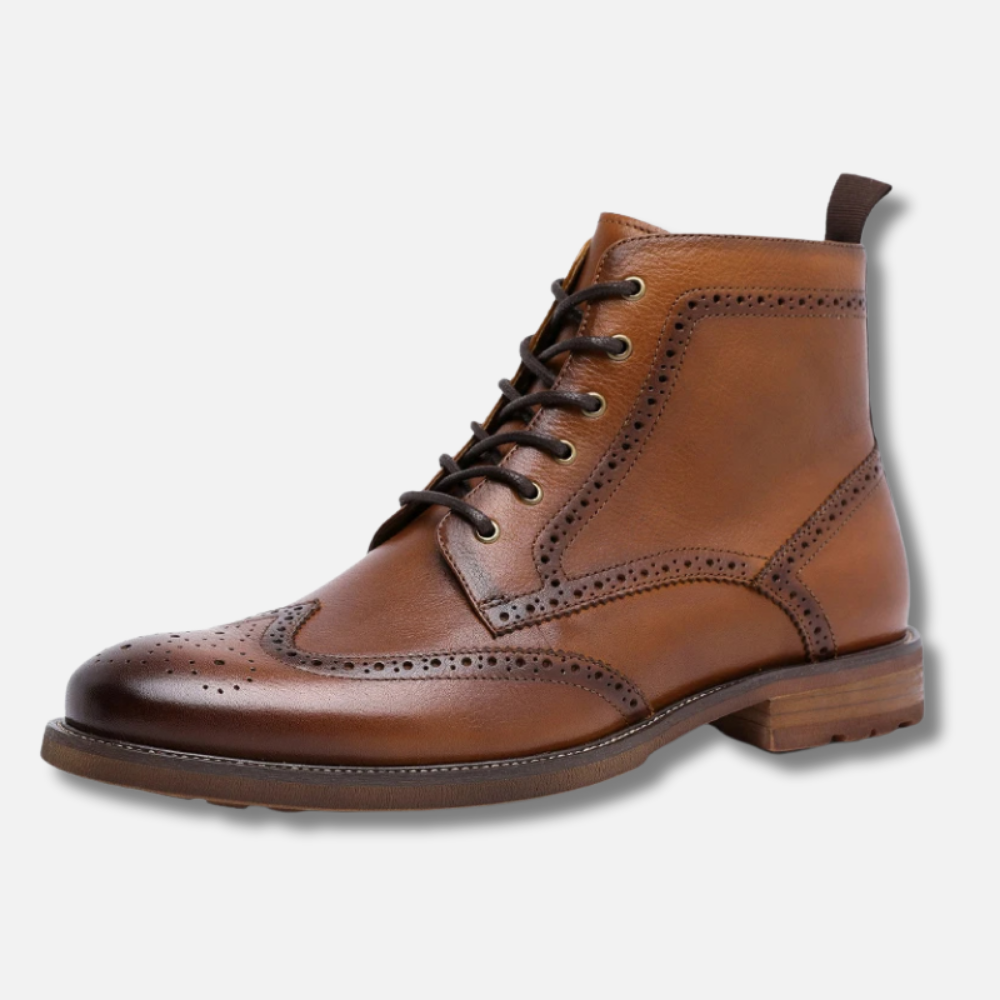 Oxford Elite Brogue Boots – Full-Grain Leather