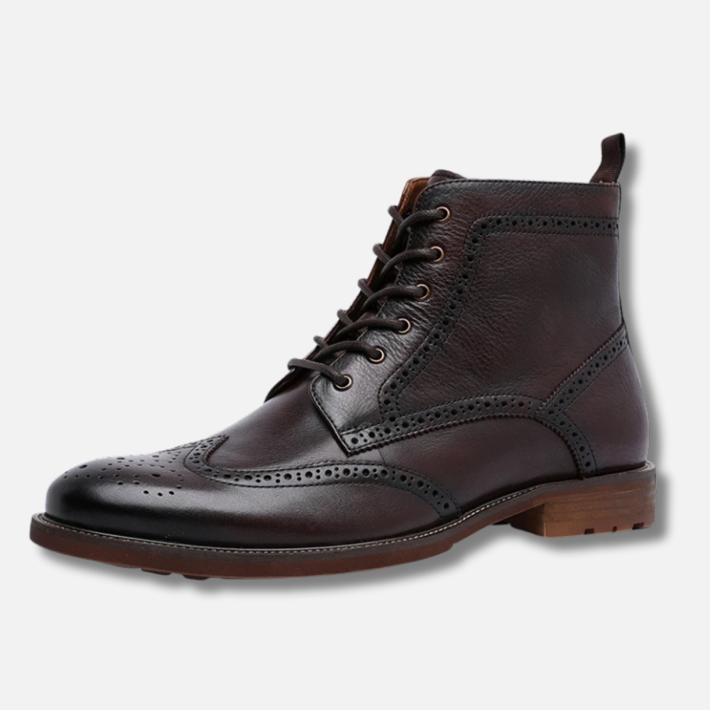 Oxford Elite Brogue Boots – Full-Grain Leather